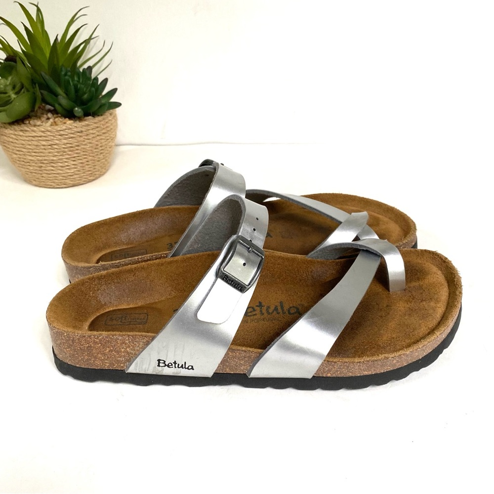 Betula by Birkenstock Mia silver sandals 37